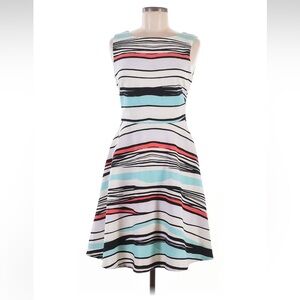 Muse Striped Midi Dress - Black, Blue, Pink